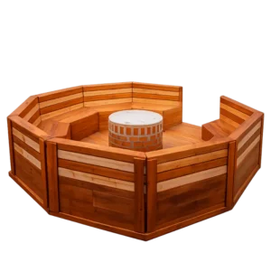 Zona de Fuego de Pallets con Bancas – Espacio Exterior Sustentable