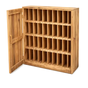 Mueble Organizador de Botellas de Pallets – Almacenamiento Modular Sustentable
