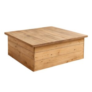 Mesa de centro con almacenamiento de madera reciclada – Terra Hogar