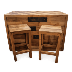Bar estilo espiga de madera reciclada – Terra Hogar