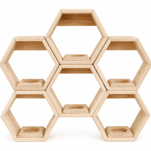Exhibidor estilo colmena de madera de Palets  - Terra Emprendimiento