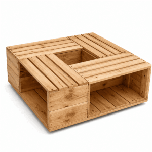 Mesa de centro modular de madera reciclada – Terra Hogar