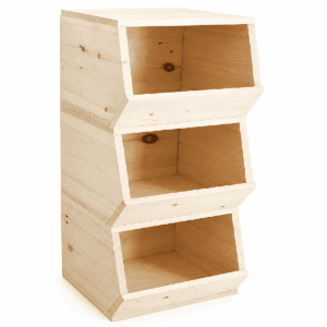 Mueble Organizador vertical 3 niveles de madera reciclada – Terra Infantil