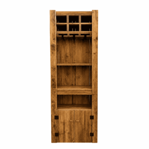 Mueble vinoteca vertical de madera reciclada – Terra Hogar