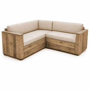 Juego de sillón modular en L de madera reciclada – Terra Hogar